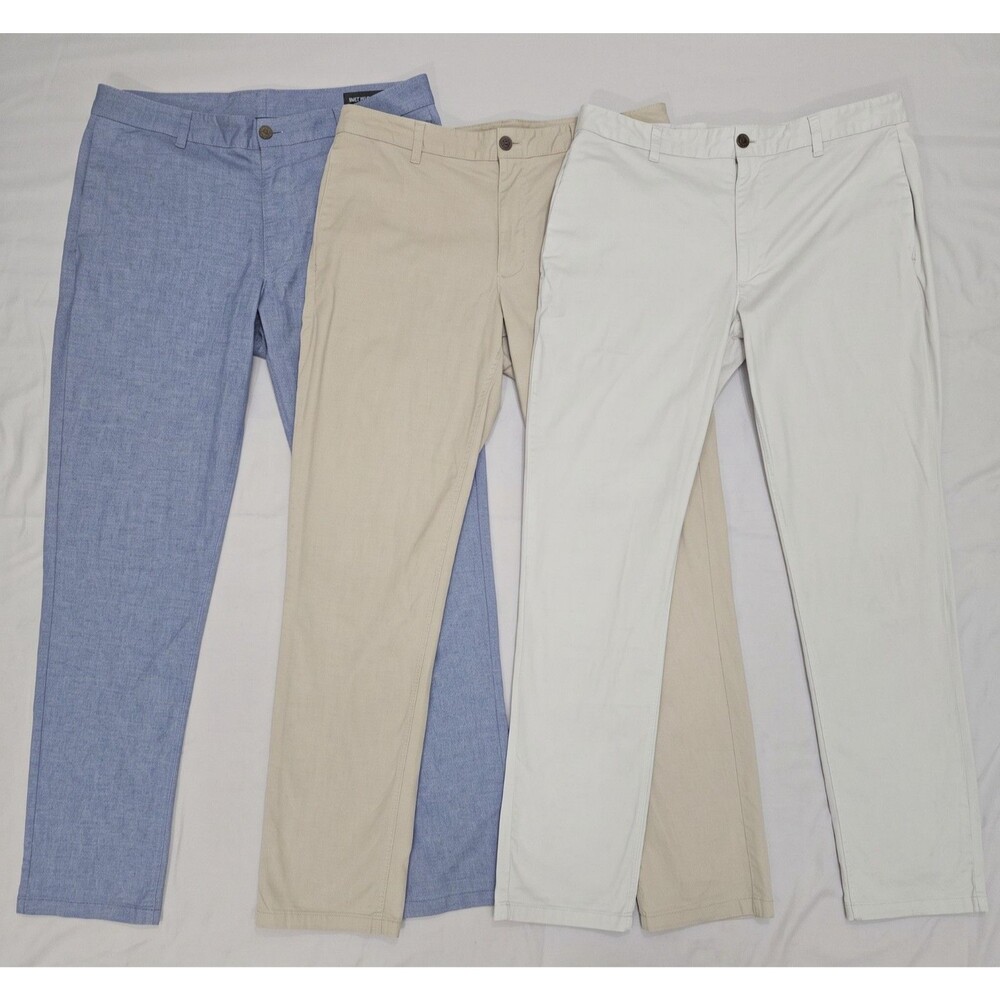 3/ Bonobos Lightweight Chinos Flap Back Pocket Rugged Ivy Trad Men's 34x32 SLIM